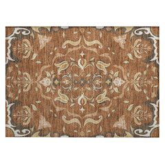 Machine Washable Indoor/Outdoor Chantille ACN2625 Orange 1'8" x 2'6" Rug