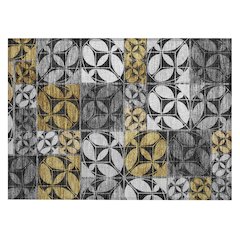 Machine Washable Indoor/Outdoor Chantille ACN2626 Black 1'8" x 2'6" Rug