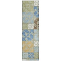Machine Washable Indoor/Outdoor Chantille ACN2626 Green 2'3" x 7'6" Runner Rug