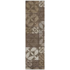 Machine Washable Indoor/Outdoor Chantille ACN2626 Brown 2'3" x 7'6" Runner Rug