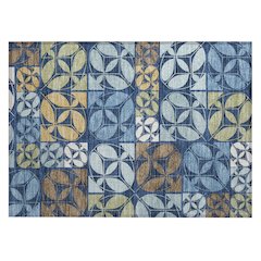 Machine Washable Indoor/Outdoor Chantille ACN2626 Blue 1'8" x 2'6" Rug
