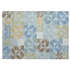 Machine Washable Indoor/Outdoor Chantille ACN2626 Blue 1'8" x 2'6" Rug
