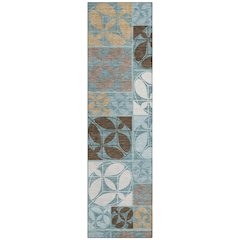 Machine Washable Indoor/Outdoor Chantille ACN2626 Teal 2'3" x 7'6" Runner Rug