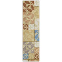 Machine Washable Indoor/Outdoor Chantille ACN2626 Gold 2'3" x 7'6" Runner Rug