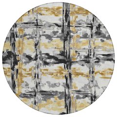 Machine Washable Indoor/Outdoor Chantille ACN2627 Gray 8' x 8' Round Rug