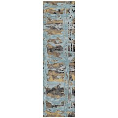 Machine Washable Indoor/Outdoor Chantille ACN2627 Teal 2'3" x 7'6" Runner Rug
