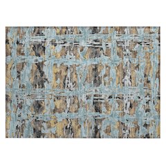 Machine Washable Indoor/Outdoor Chantille ACN2627 Teal 1'8" x 2'6" Rug
