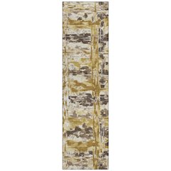 Machine Washable Indoor/Outdoor Chantille ACN2627 Gold 2'3" x 7'6" Runner Rug