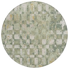 Machine Washable Indoor/Outdoor Chantille ACN2628 Green 8' x 8' Round Rug