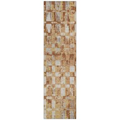 Machine Washable Indoor/Outdoor Chantille ACN2628 Orange 2'3" x 7'6" Runner Rug