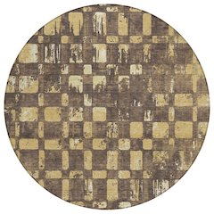 Machine Washable Indoor/Outdoor Chantille ACN2628 Brown 8' x 8' Round Rug