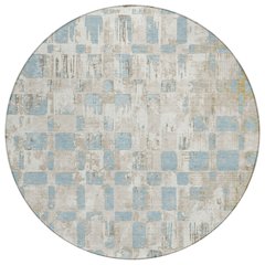 Machine Washable Indoor/Outdoor Chantille ACN2628 Ivory 8' x 8' Round Rug