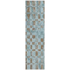 Machine Washable Indoor/Outdoor Chantille ACN2628 Teal 2'3" x 7'6" Runner Rug