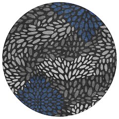 Machine Washable Indoor/Outdoor Chantille ACN2629 Black 8' x 8' Round Rug