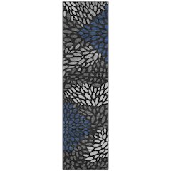 Machine Washable Indoor/Outdoor Chantille ACN2629 Black 2'3" x 7'6" Runner Rug