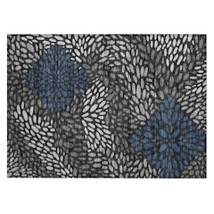 Machine Washable Indoor/Outdoor Chantille ACN2629 Black 1'8" x 2'6" Rug