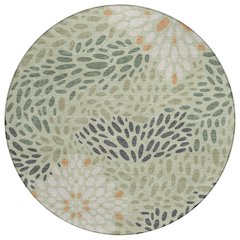 Machine Washable Indoor/Outdoor Chantille ACN2629 Green 8' x 8' Round Rug