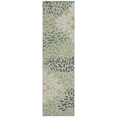 Machine Washable Indoor/Outdoor Chantille ACN2629 Green 2'3" x 7'6" Runner Rug