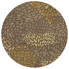 Machine Washable Indoor/Outdoor Chantille ACN2629 Brown 8' x 8' Round Rug