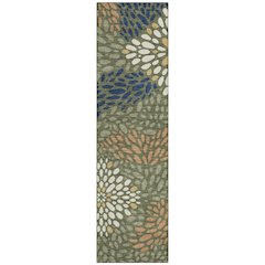 Machine Washable Indoor/Outdoor Chantille ACN2629 Green 2'3" x 7'6" Runner Rug