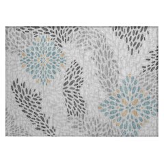Machine Washable Indoor/Outdoor Chantille ACN2629 Gray 1'8" x 2'6" Rug