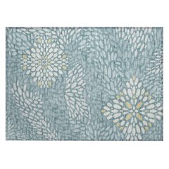 Machine Washable Indoor/Outdoor Chantille ACN2629 Teal 1'8" x 2'6" Rug