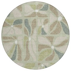Machine Washable Indoor/Outdoor Chantille ACN2630 Green 8' x 8' Round Rug