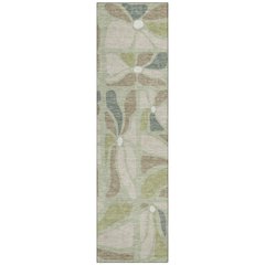 Machine Washable Indoor/Outdoor Chantille ACN2630 Green 2'3" x 7'6" Runner Rug