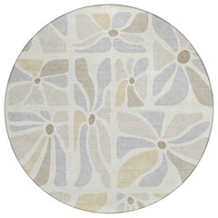 Machine Washable Indoor/Outdoor Chantille ACN2630 Ivory 8' x 8' Round Rug