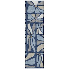 Machine Washable Indoor/Outdoor Chantille ACN2630 Blue 2'3" x 7'6" Runner Rug
