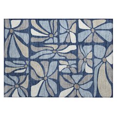 Machine Washable Indoor/Outdoor Chantille ACN2630 Blue 1'8" x 2'6" Rug