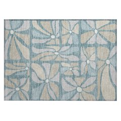 Machine Washable Indoor/Outdoor Chantille ACN2630 Teal 1'8" x 2'6" Rug