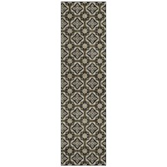 Machine Washable Indoor/Outdoor Chantille ACN2631 Black 2'3" x 7'6" Runner Rug
