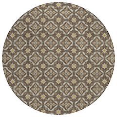 Machine Washable Indoor/Outdoor Chantille ACN2631 Brown 8' x 8' Round Rug