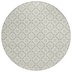 Machine Washable Indoor/Outdoor Chantille ACN2631 Ivory 8' x 8' Round Rug