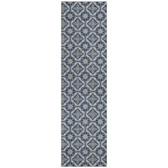 Machine Washable Indoor/Outdoor Chantille ACN2631 Blue 2'3" x 7'6" Runner Rug