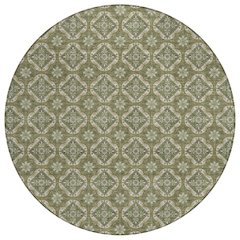 Machine Washable Indoor/Outdoor Chantille ACN2631 Green 8' x 8' Round Rug