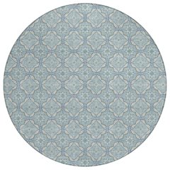 Machine Washable Indoor/Outdoor Chantille ACN2631 Blue 8' x 8' Round Rug