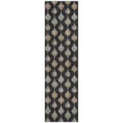 Machine Washable Indoor/Outdoor Chantille ACN2632 Black 2'3" x 7'6" Runner Rug