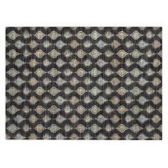 Machine Washable Indoor/Outdoor Chantille ACN2632 Black 1'8" x 2'6" Rug
