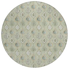 Machine Washable Indoor/Outdoor Chantille ACN2632 Green 8' x 8' Round Rug