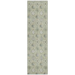 Machine Washable Indoor/Outdoor Chantille ACN2632 Green 2'3" x 7'6" Runner Rug
