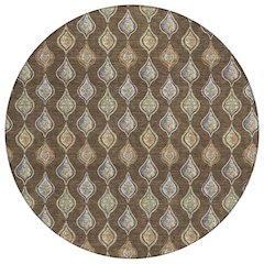 Machine Washable Indoor/Outdoor Chantille ACN2632 Brown 8' x 8' Round Rug