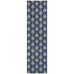 Machine Washable Indoor/Outdoor Chantille ACN2632 Blue 2'3" x 7'6" Runner Rug