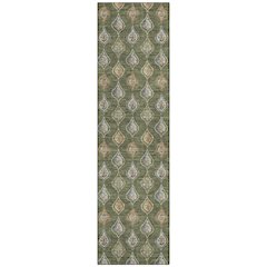 Machine Washable Indoor/Outdoor Chantille ACN2632 Green 2'3" x 7'6" Runner Rug