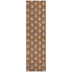 Machine Washable Indoor/Outdoor Chantille ACN2632 Orange 2'3" x 7'6" Runner Rug