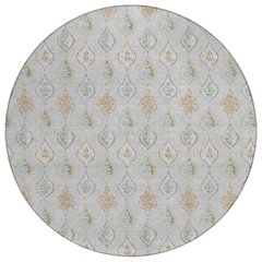 Machine Washable Indoor/Outdoor Chantille ACN2632 Gray 8' x 8' Round Rug