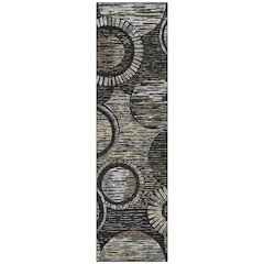 Machine Washable Indoor/Outdoor Chantille ACN2633 Black 2'3" x 7'6" Runner Rug