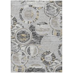 Machine Washable Indoor/Outdoor Chantille ACN2633 Gray 2'6" x 3'10" Rug