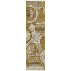 Machine Washable Indoor/Outdoor Chantille ACN2633 Gold 2'3" x 7'6" Runner Rug